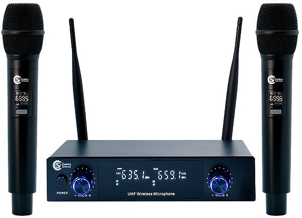 Microfone Custom Sound Sem Fio - Cw-60 Preto