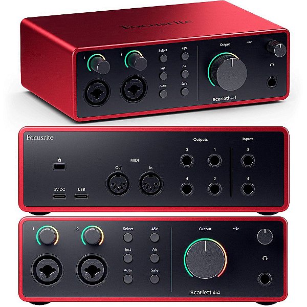 Placa De Áudio Focusrite Scarlett 4i4 4th Gen - Armazém do Placa De Áudio Focusrite Scarlett 4i4 4th Gen - Armazém do