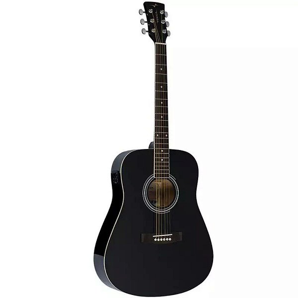 Víolão Vogga Elétrico Folk VCK380 BK Preto