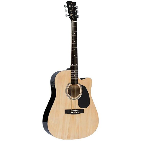Violão Vogga Elétrico Aço Folk VCK370 NT Natural