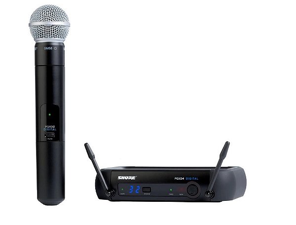 Microfone Shure Sm Pgxd24/sm58 Dinâmico Cardioide