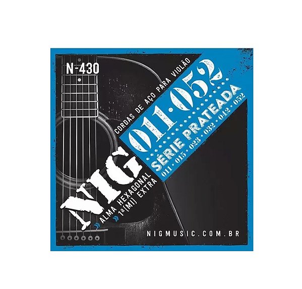 Encordoamento Violão Aço Nig N-430 Série Prateada 11/52