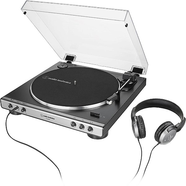 Toca-discos Audio-technica At-lp60xhp Cinza E Fone Ath-250av