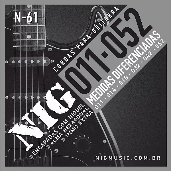 Encordoamento Guitarra Níquel 011-052 Nig N-61 -