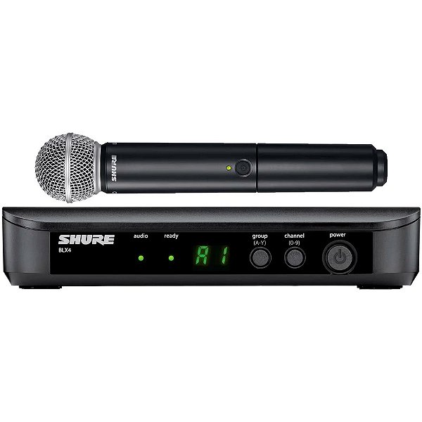 Microfone Shure BLX24BR/SM58 Frequência J10 Sem Fio Dinâmico Cardioide Preto