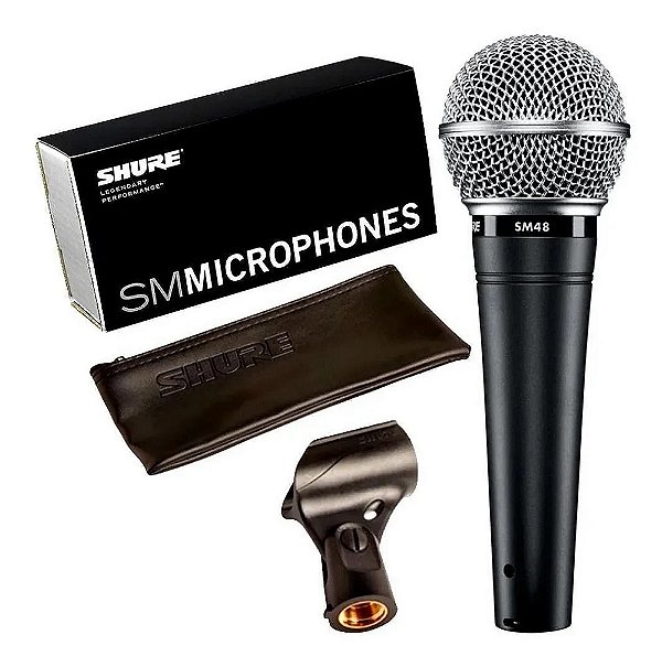 Microfone Shure SM48 Lc Com Cabo Dinâmico Original