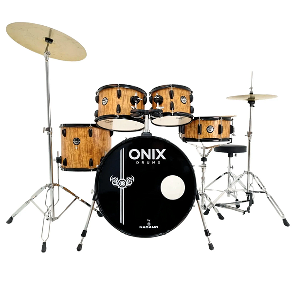 Bateria Acustica Onix Smart 22" KDS KOA  Completa Banco Pratos
