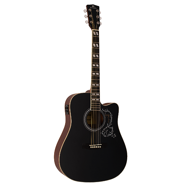 Violão Michael Eletrico Freebird VMF440 Black Top