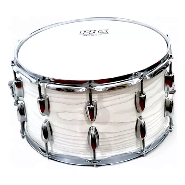 Caixa Bateria PHX 8X14 10 Afinações Canoa Dupla Branco Wood