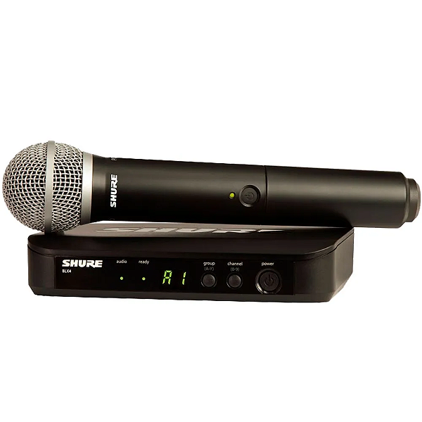 Microfone Shure BLX24BR/PG58 Frequência J10 Sem Fio Dinâmico Cardioide Preto