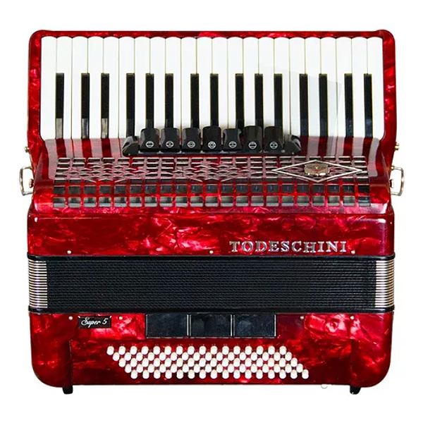Acordeon Todeschini 80 Baixos 37 Teclas YW870 Vermelho C/Bag