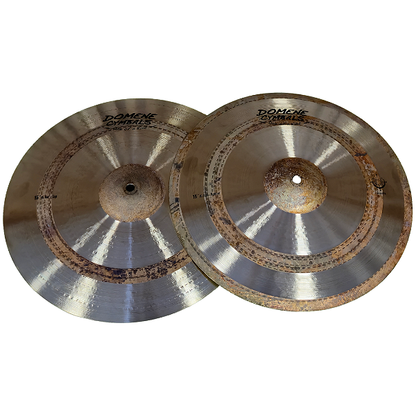 Par De Pratos Para Bateria Domene Hi-Hat 15" Top/Bottom Nova