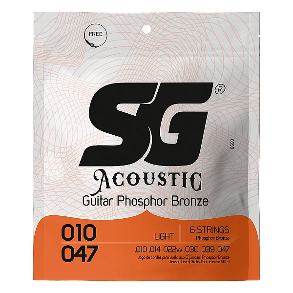 Encordoamento 010 SG Bronze Fosforo para Violão