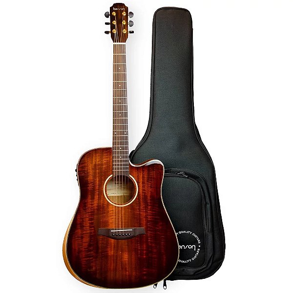 Violão Benson Eletrico Grand Auditorium EXD900CE KB N Tampo Solido C/ Bag