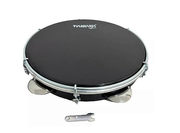 Pandeiro Spanking em ABS 10'' Preto Pele Preta