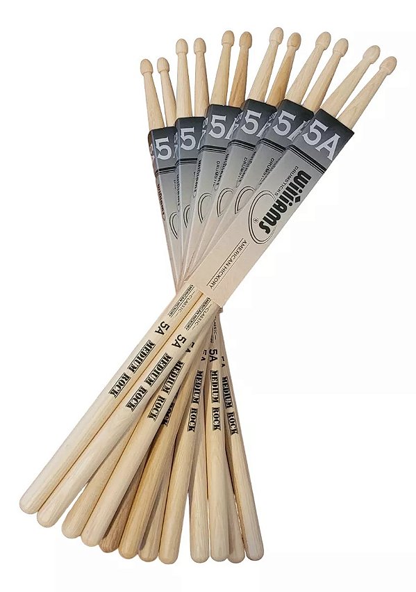 Baqueta Williams Classic 5A American Hickory Jazz 6 pares