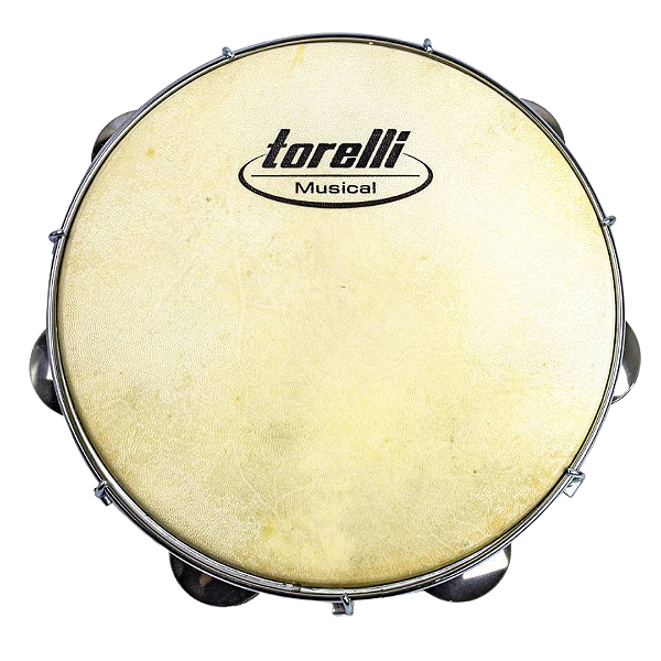 Pandeiro Injetado 10'' Torelli Preto Pele Animal TP-300 PR