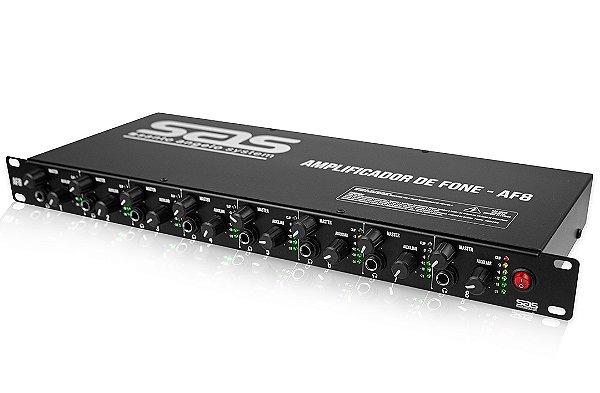 Amplificador de Fone de Ouvido Santo Angelo AF8 P10/P2 Mono 8 Canais Preto