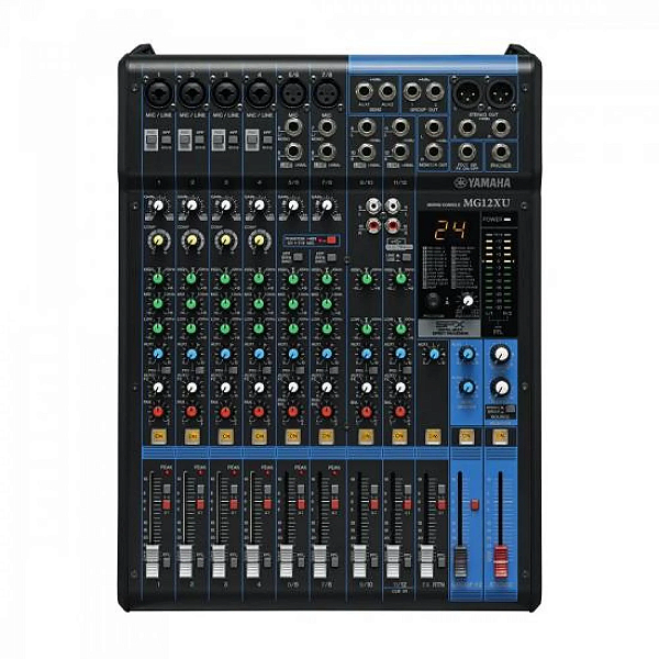 Mesa de Som Yamaha MG12XU Analógica 12 Canais Bivolt Preta
