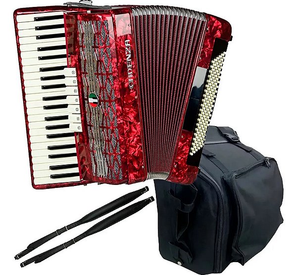 Acordeon Cadenza CD120/41 120 Baixos 41 teclas RD Vermelho