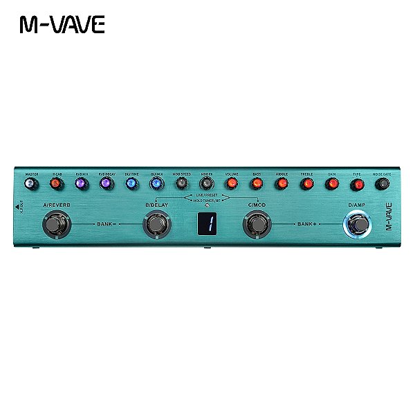 Pedaleira M-vave Tank-G Pedal De Guitarra Cor Verde-claro