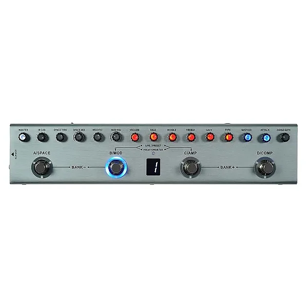 Pedaleira M-vave Tank B Pedal Cuvave Ir Baixo Bass Cinza