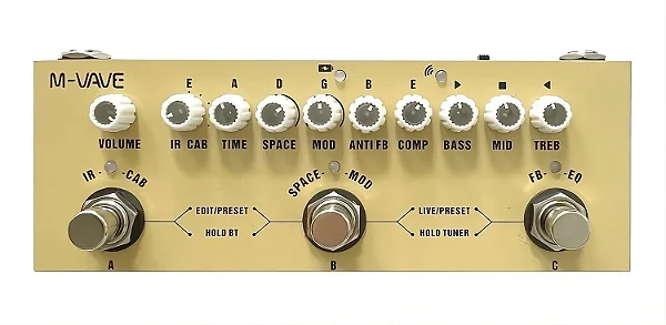 Pedal De Efeito M-vave Cube-baby Ac Creme