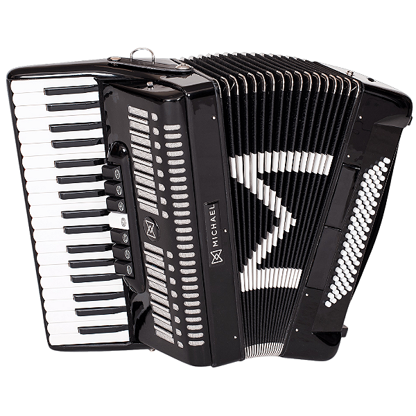 Acordeon Michael ACM8007N 80 Baixos 37 Teclas SPB Preto Solido
