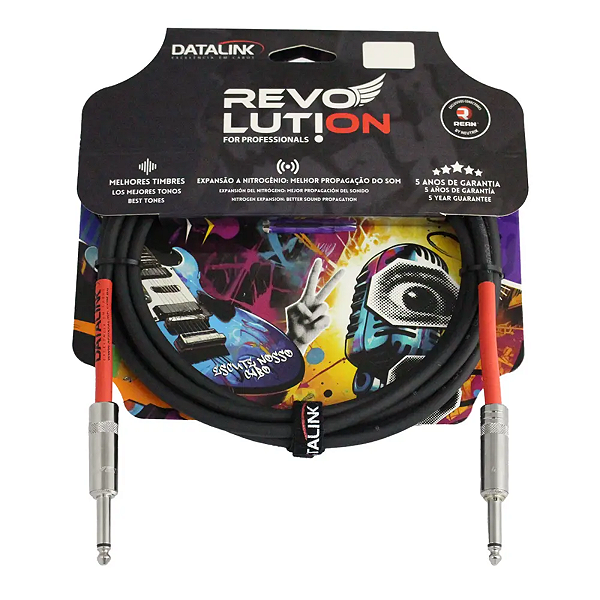 Cabo Revolution Silent P/Instrumentos Rean P10-P10 5m (Tubo Personalizado)