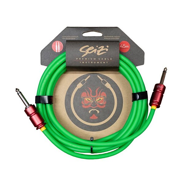 Cabo Para Instrumentos Seizi Elite 4 P10/P10 4,5M Gamma Green