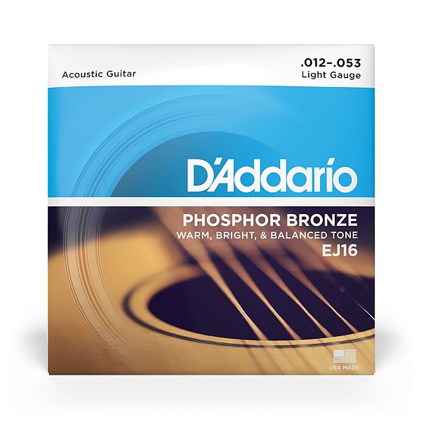 Encordoamento Para Violão Aço 12-53 D’Addario Phosphor Bronze EJ16