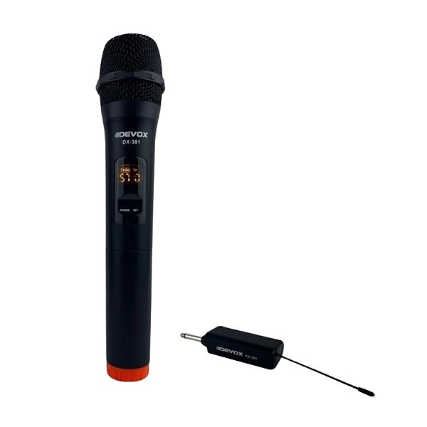 Microfone Devox Sem Fio Dx-381 Uhf Preto