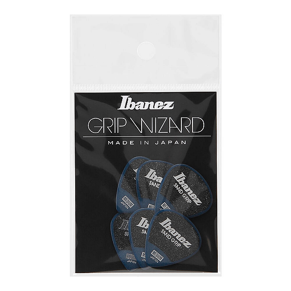 Palheta Ibanez Kit 6un Azul Sand Grip 0.8mm Grip Wizard PPA16MSG-DB