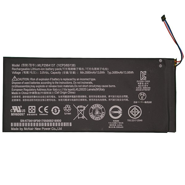 Bateria Tablet Acer Iconia One 7 Mlp2964137