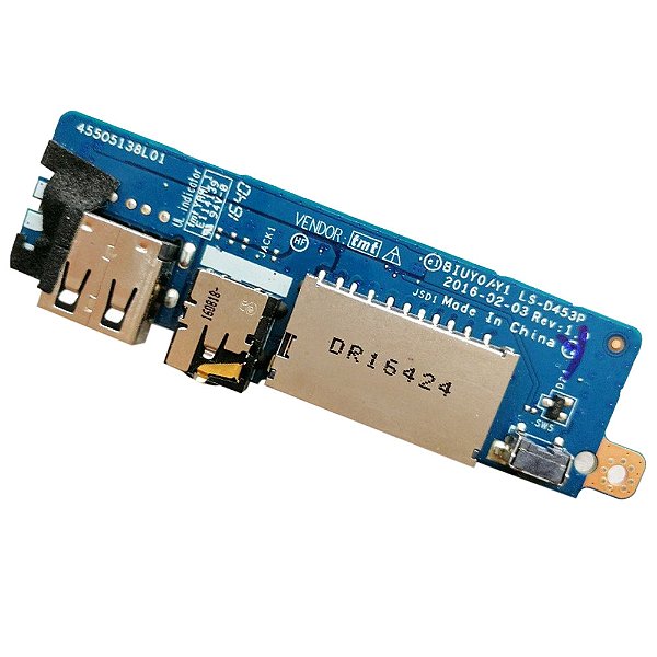 Placa Áudio, Card e USB Para Lenovo Flex 4-1470 LS-D453P