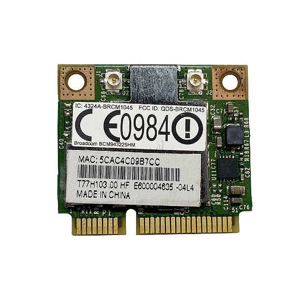 Placa Wifi Lenovo Acer BCM943225HM 300Mbps 2.4GHz - Seven Distribuidora ...