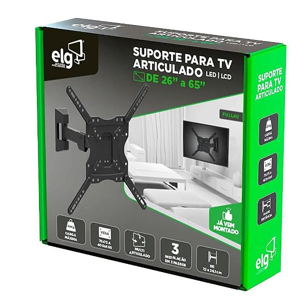 Suporte Tv 32/55 Articulado +Cabo Hdmi ELG Similar FULL40