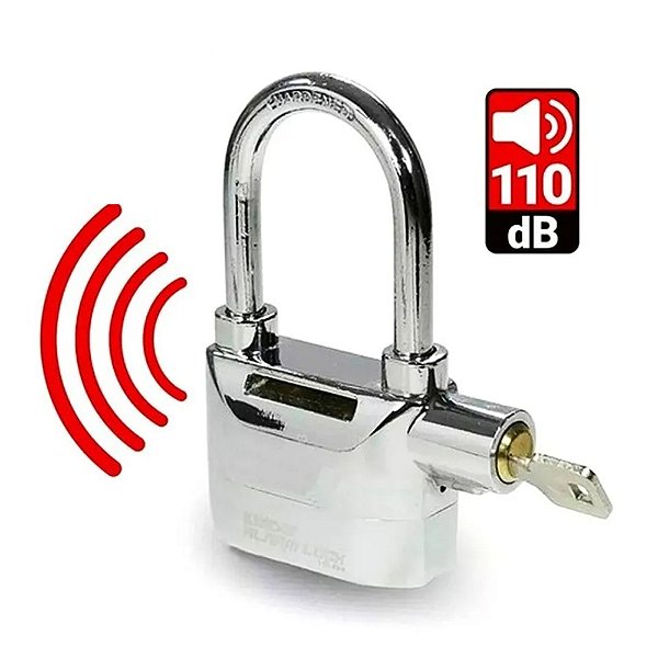 Cadeado Antifurto Resistente a Água Moto Bike Com Alarme Sonoro Aço 110db