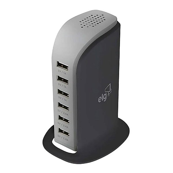 Carregador De Mesa Torre 6 Portas Hub Usb 5v Bivolt Tc6s_pro ELG