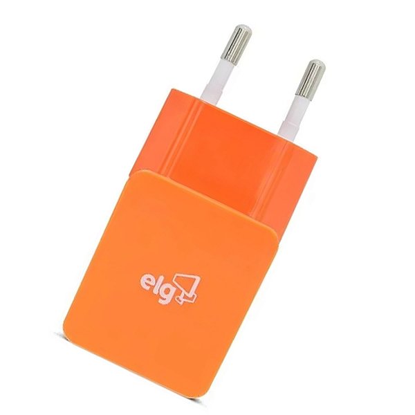 Carregador De Parede 1 Saída Usb Laranja Wc1alr Elg