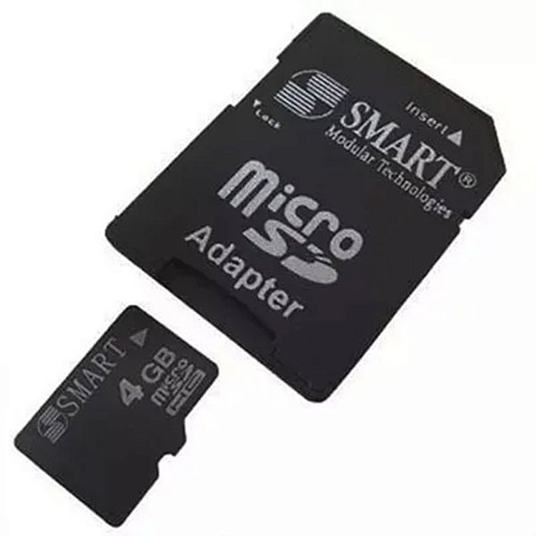 Cartão de Memória Microsdhc Com Adaptador 4gb Smart