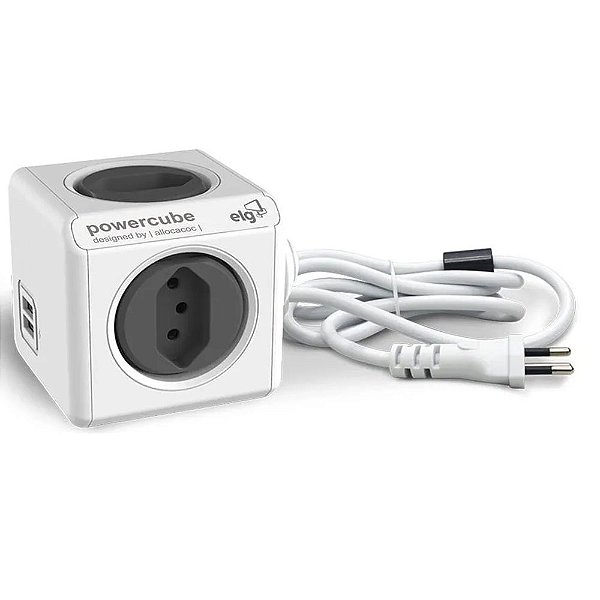 Filtro Linha Universal Tomada Powercube Extended Usb ELG Pwc-x4u