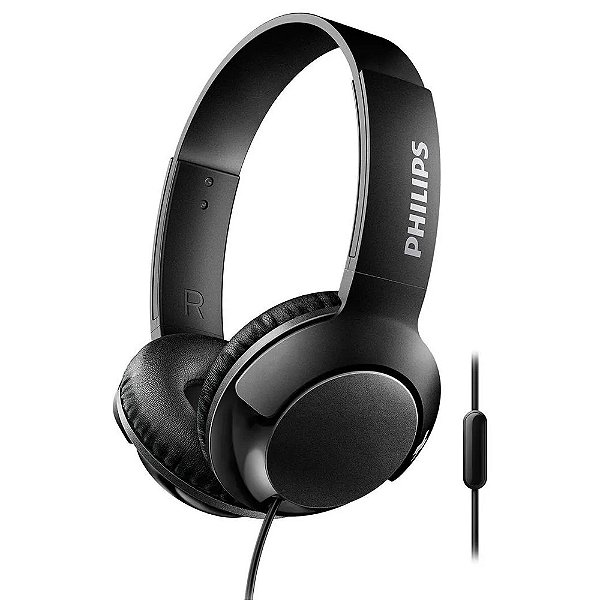 Fone De Ouvido Com Microfone Philips Bass+ Shl3075 Preto