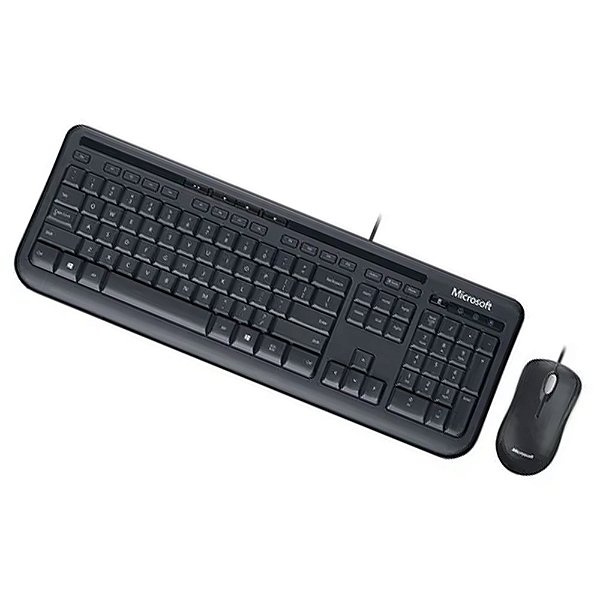 Kit Teclado E Mouse Microsoft Wired Desktop 600 Preto
