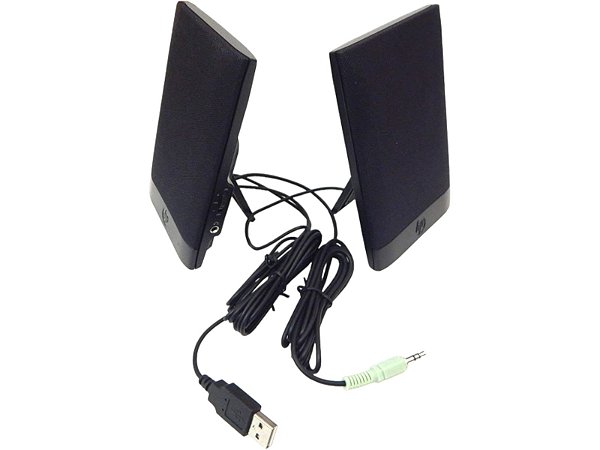 Caixinha de Som HP USB Alto-falantes Planos Finos Alimentados