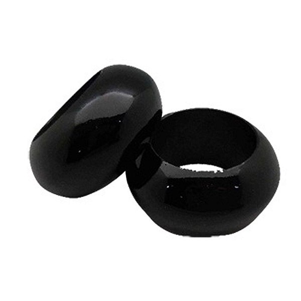 Kit Jogo 6 Porta Guardanapo Argola Anel Preto