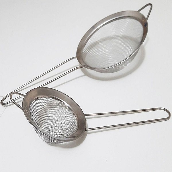 Kit 2 Peneira Fina Em Aço Inox Coador Escorredor Multiuso