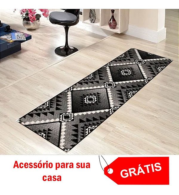 Tapete Passadeira Sala Cozinha Quarto 66x1,80 Pa18 + Brinde
