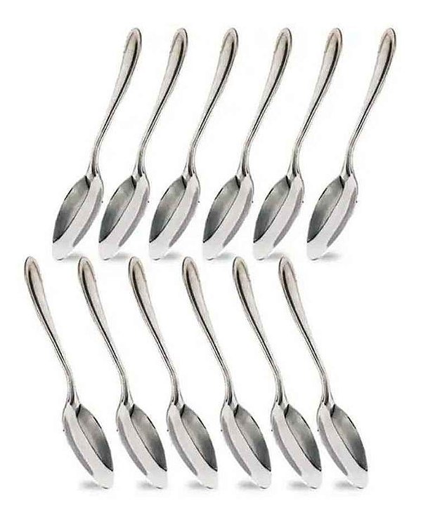 Kit 12 Colheres Cafe Chá 10cm Inox Bar Restaurante Sobremesa