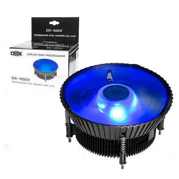 Cooler Processador Intel  LED 12V 1500 Rpm Dex DX-9005 Azul